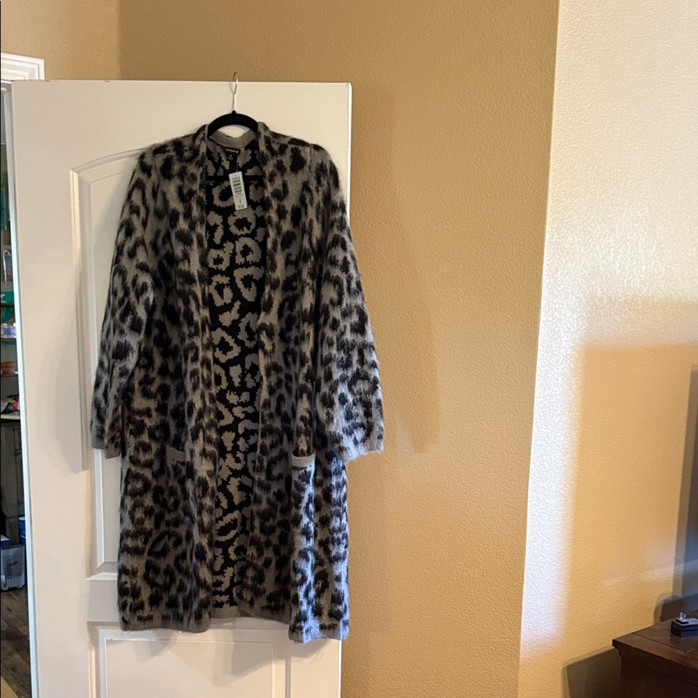 Torrid Gray and Black Leopard Print coat